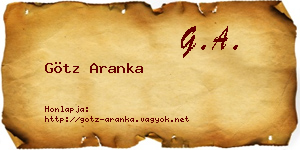 Götz Aranka névjegykártya
